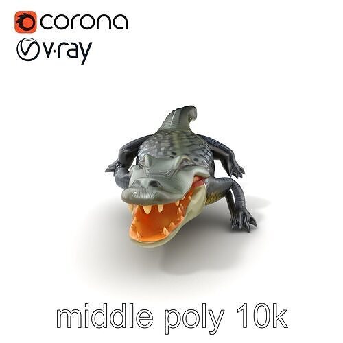 Nile Crocodile Powerful Jaws model pack Low-poly 3D model