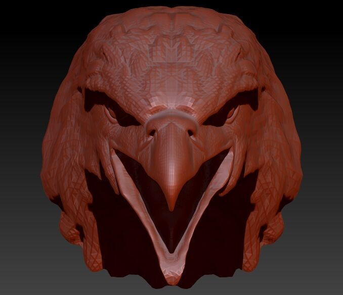 Eagle Head pendant jewelry gold necklace medallion 3D print model_10