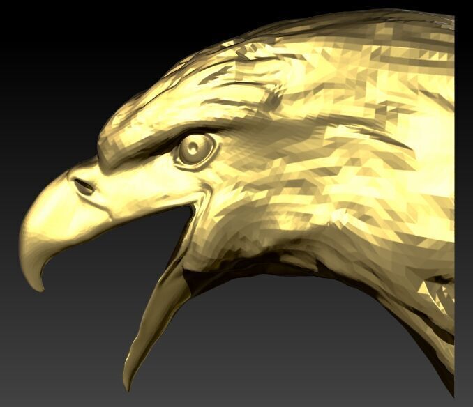 Eagle Head pendant jewelry gold necklace medallion 3D print model_3
