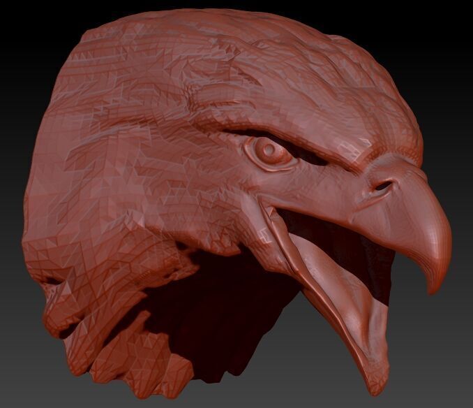 Eagle Head pendant jewelry gold necklace medallion 3D print model_4