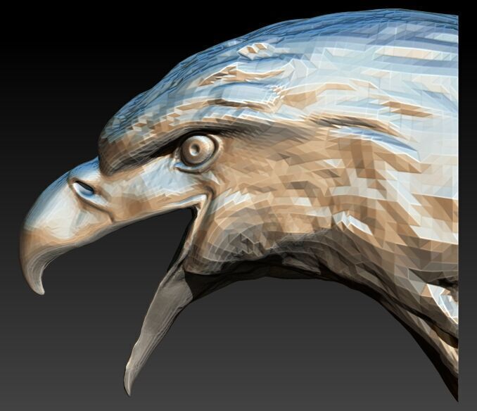 Eagle Head pendant jewelry gold necklace medallion 3D print model_2