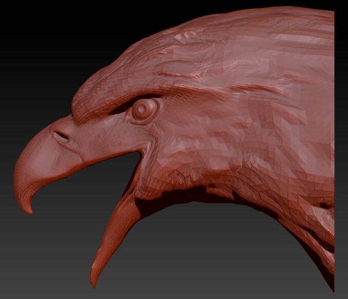 Eagle Head pendant jewelry gold necklace medallion 3D print model_5