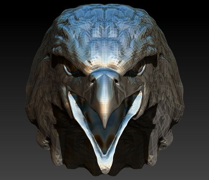 Eagle Head pendant jewelry gold necklace medallion 3D print model_6