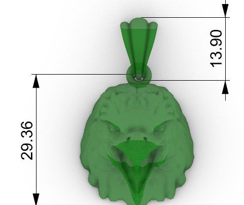Eagle Head pendant jewelry gold necklace medallion 3D print model_11