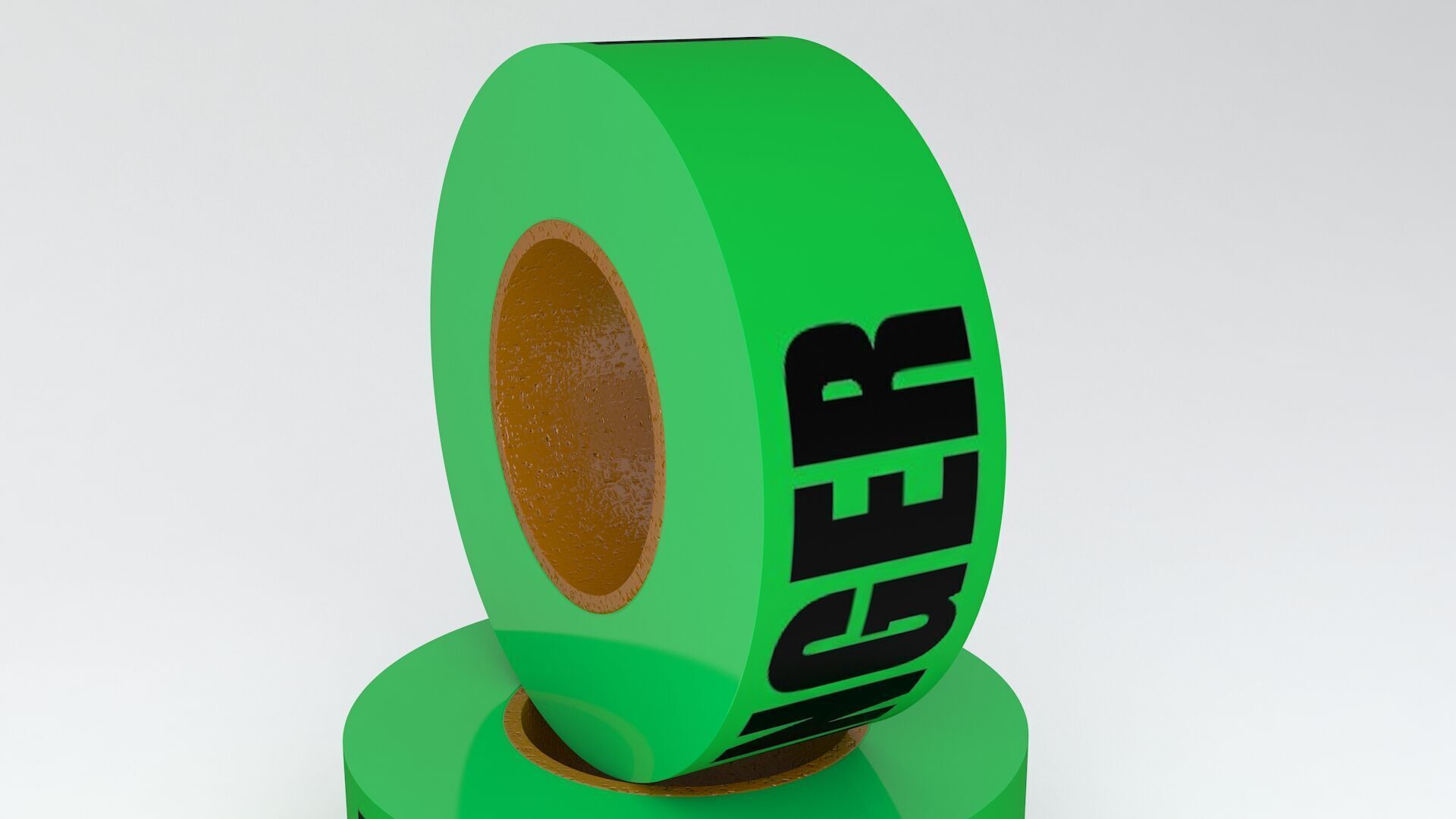 DANGER Tape Green 3D model_3