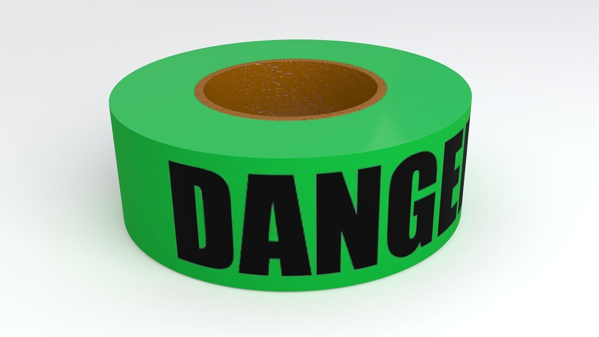 DANGER Tape Green 3D model_4