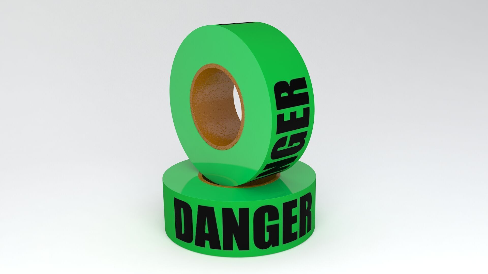 DANGER Tape Green 3D model_1