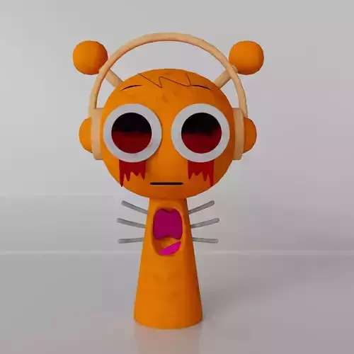 Sprunki Incredibox Oren Orange Horror Appearance low poly