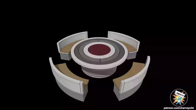 Star Wars T6 Shuttle Table and Benches for 4 and 6  inch figures 3D print model