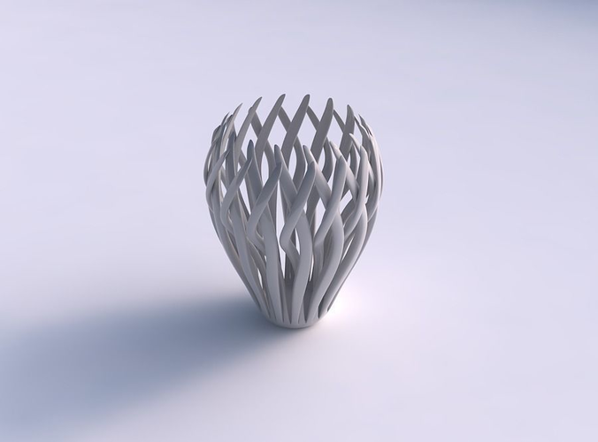 Bowl with twisted muscle structure long neck 3D print model