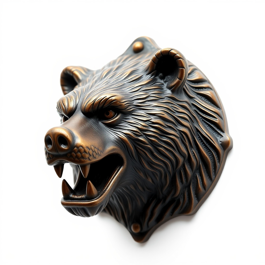 Bear Head Door Knocker Bronze Finish model pack Low-poly 3D model_4