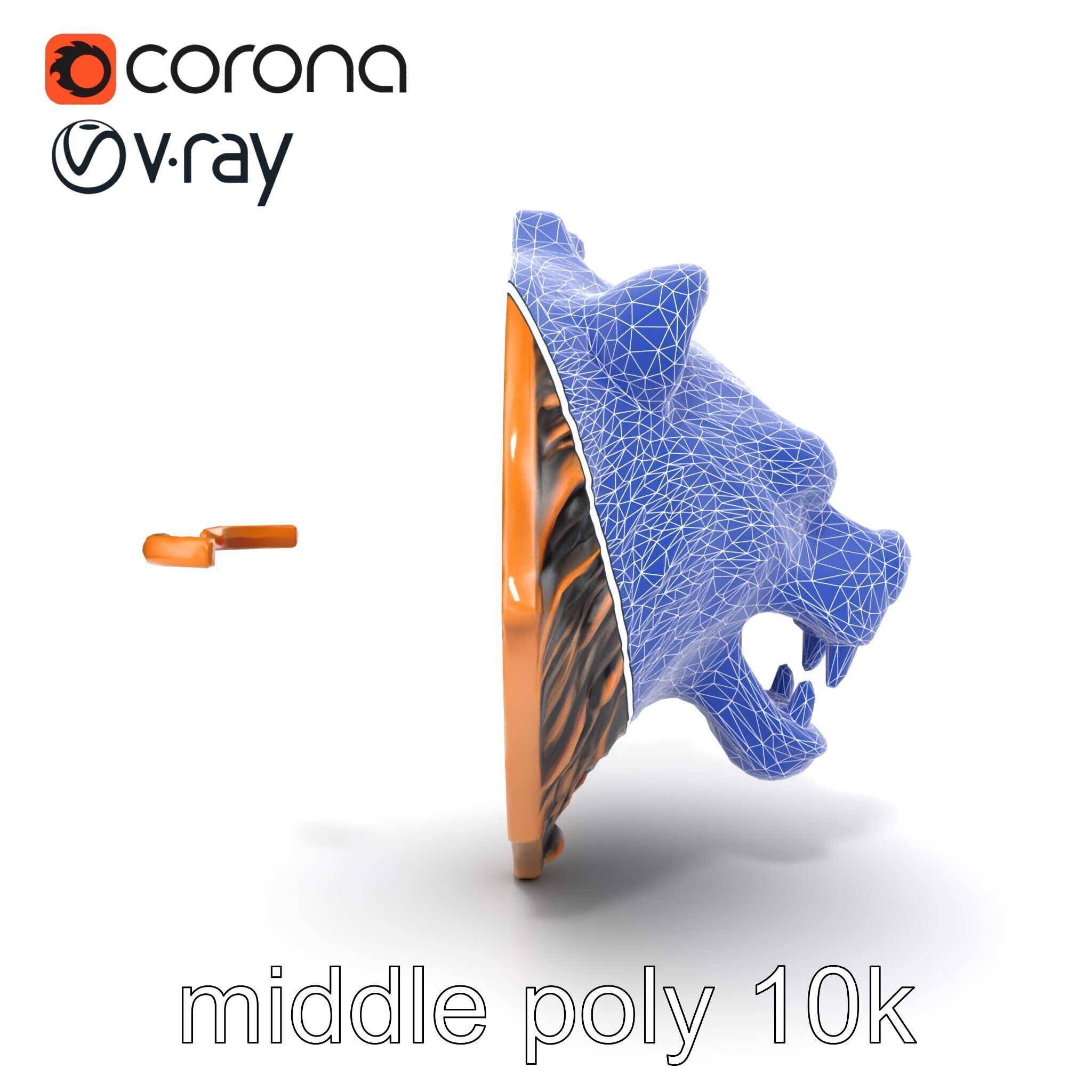 Bear Head Door Knocker Bronze Finish model pack Low-poly 3D model_21