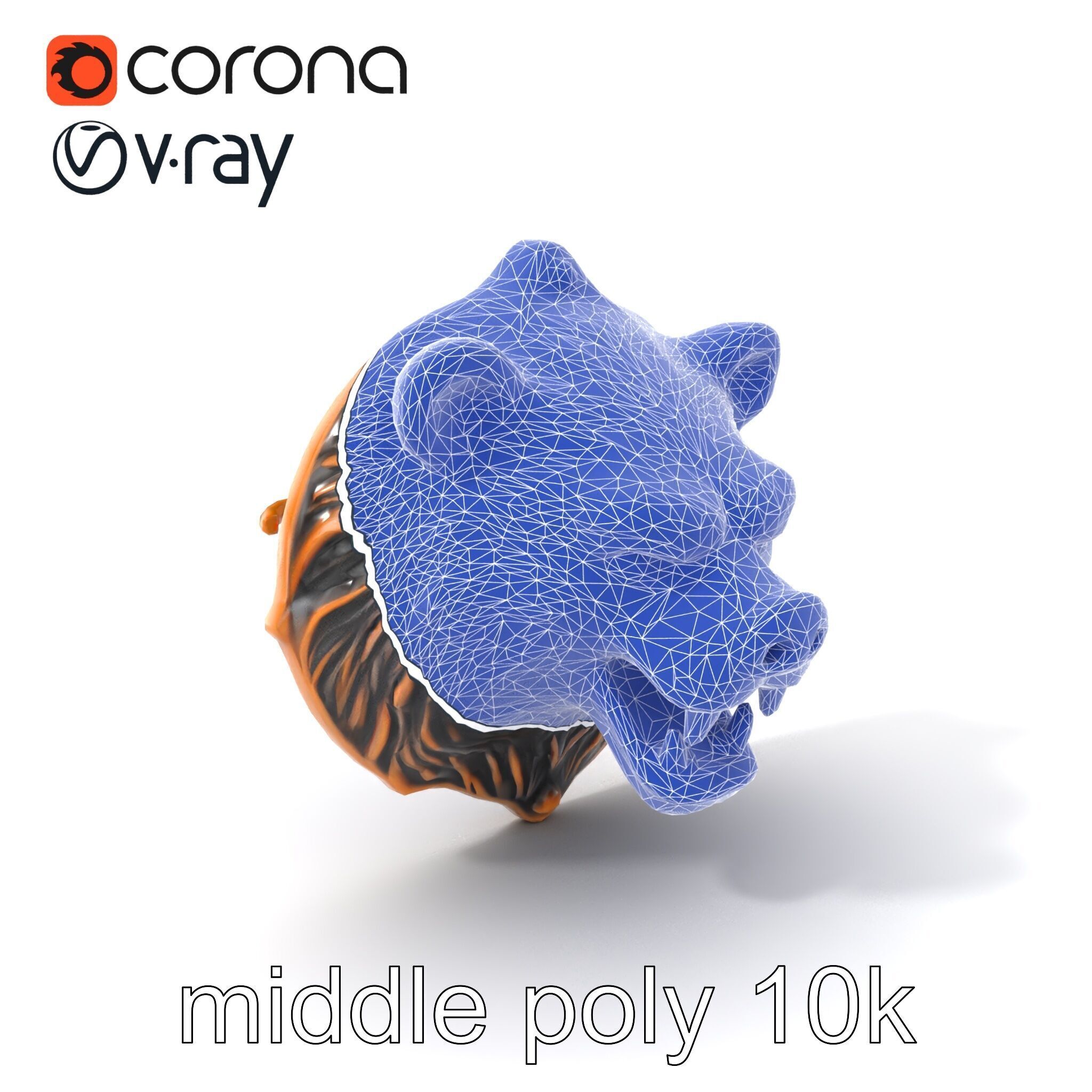 Bear Head Door Knocker Bronze Finish model pack Low-poly 3D model_6