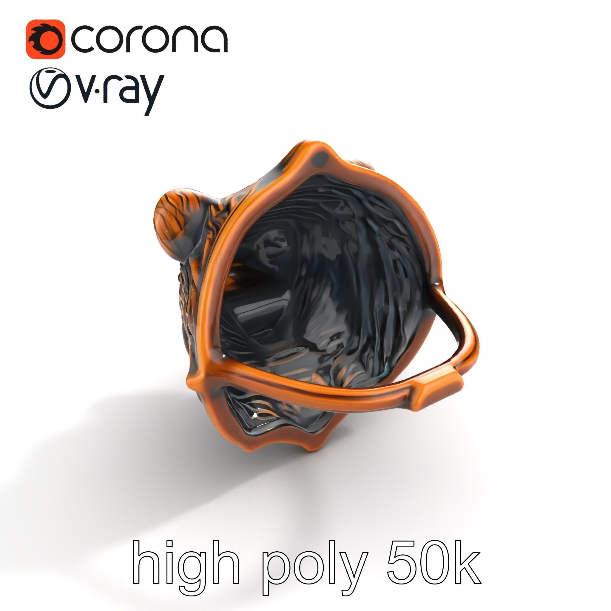 Bear Head Door Knocker Bronze Finish model pack Low-poly 3D model_11