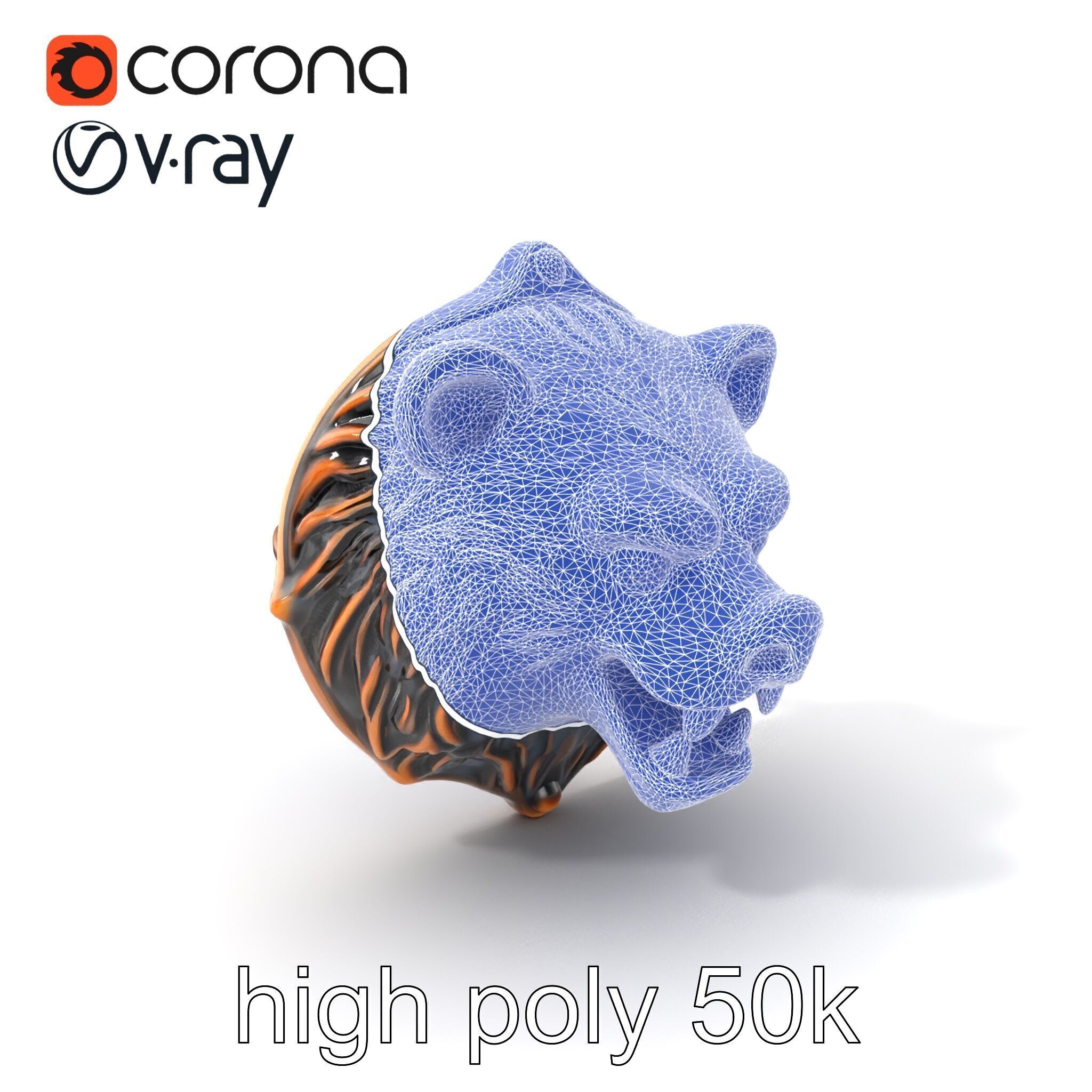 Bear Head Door Knocker Bronze Finish model pack Low-poly 3D model_10