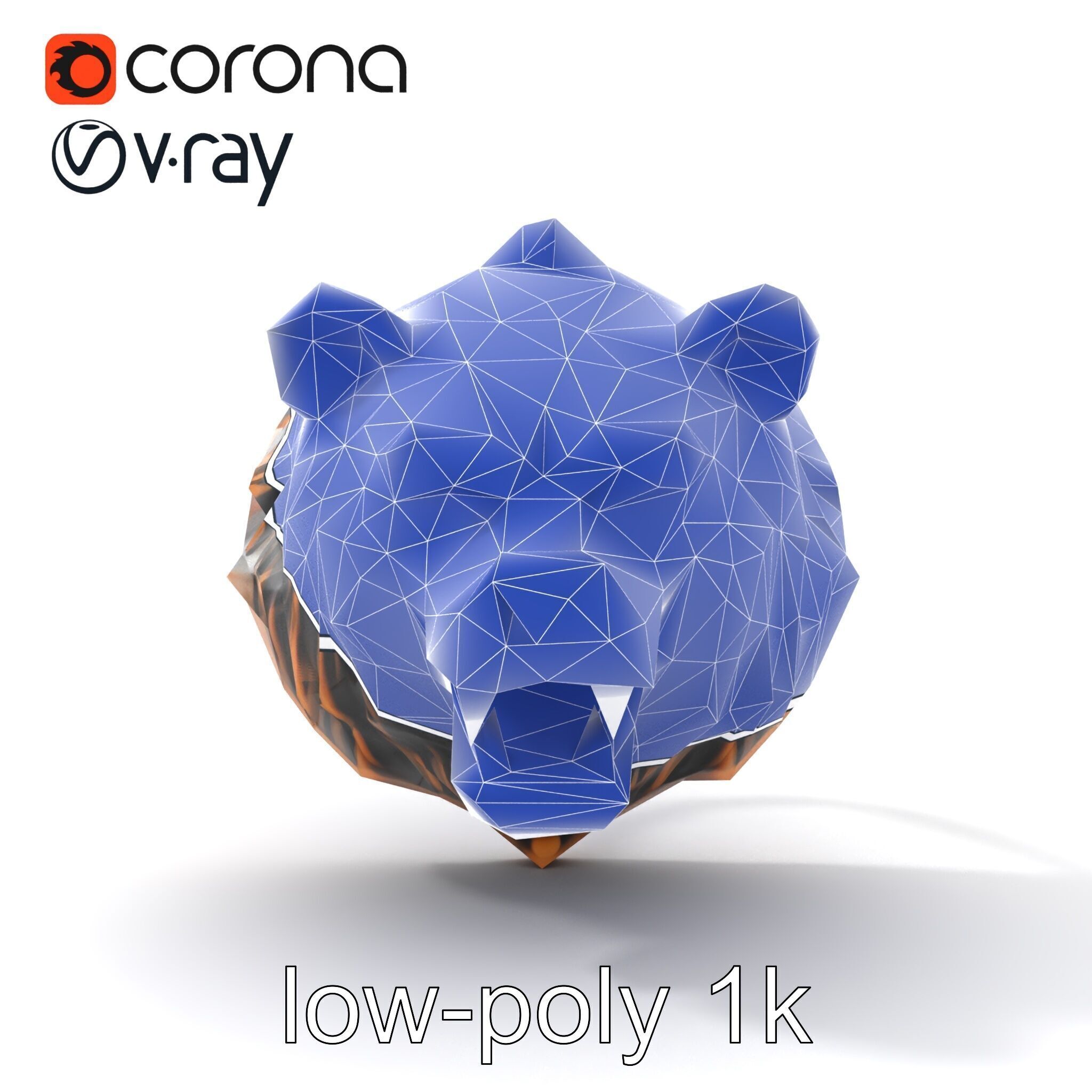 Bear Head Door Knocker Bronze Finish model pack Low-poly 3D model_23