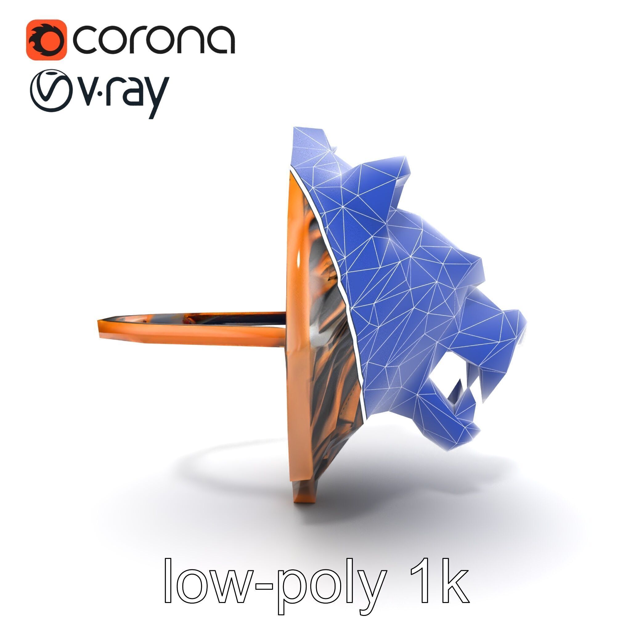 Bear Head Door Knocker Bronze Finish model pack Low-poly 3D model_16