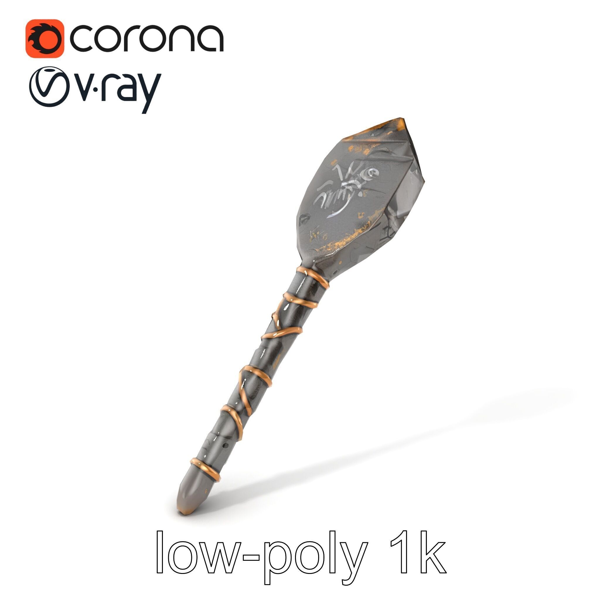 Meteorite Celestial Wand model pack Low-poly 3D model_5