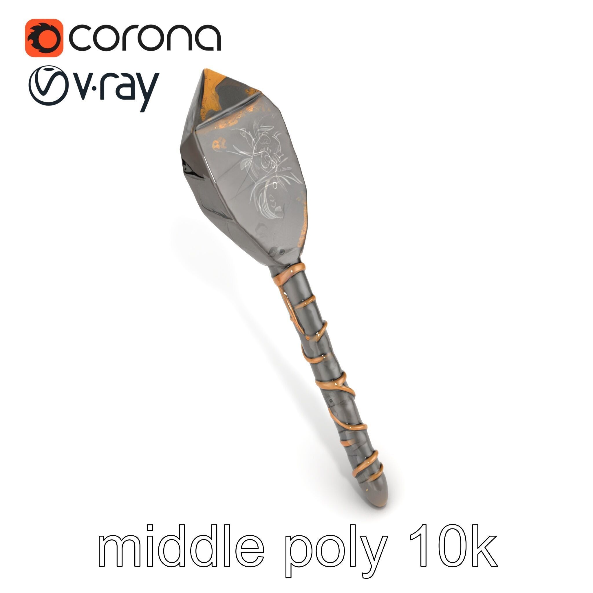 Meteorite Celestial Wand model pack Low-poly 3D model_23