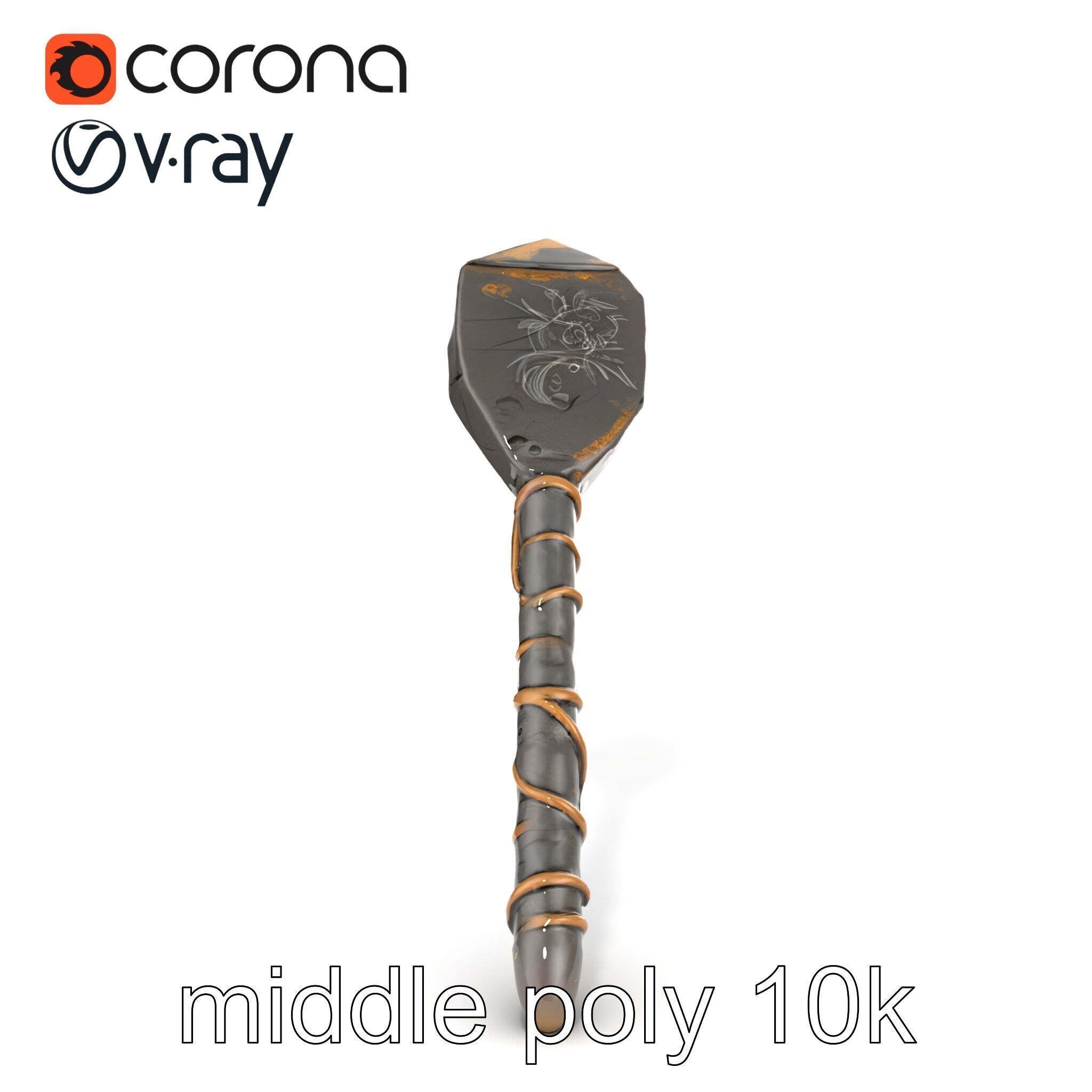 Meteorite Celestial Wand model pack Low-poly 3D model_14