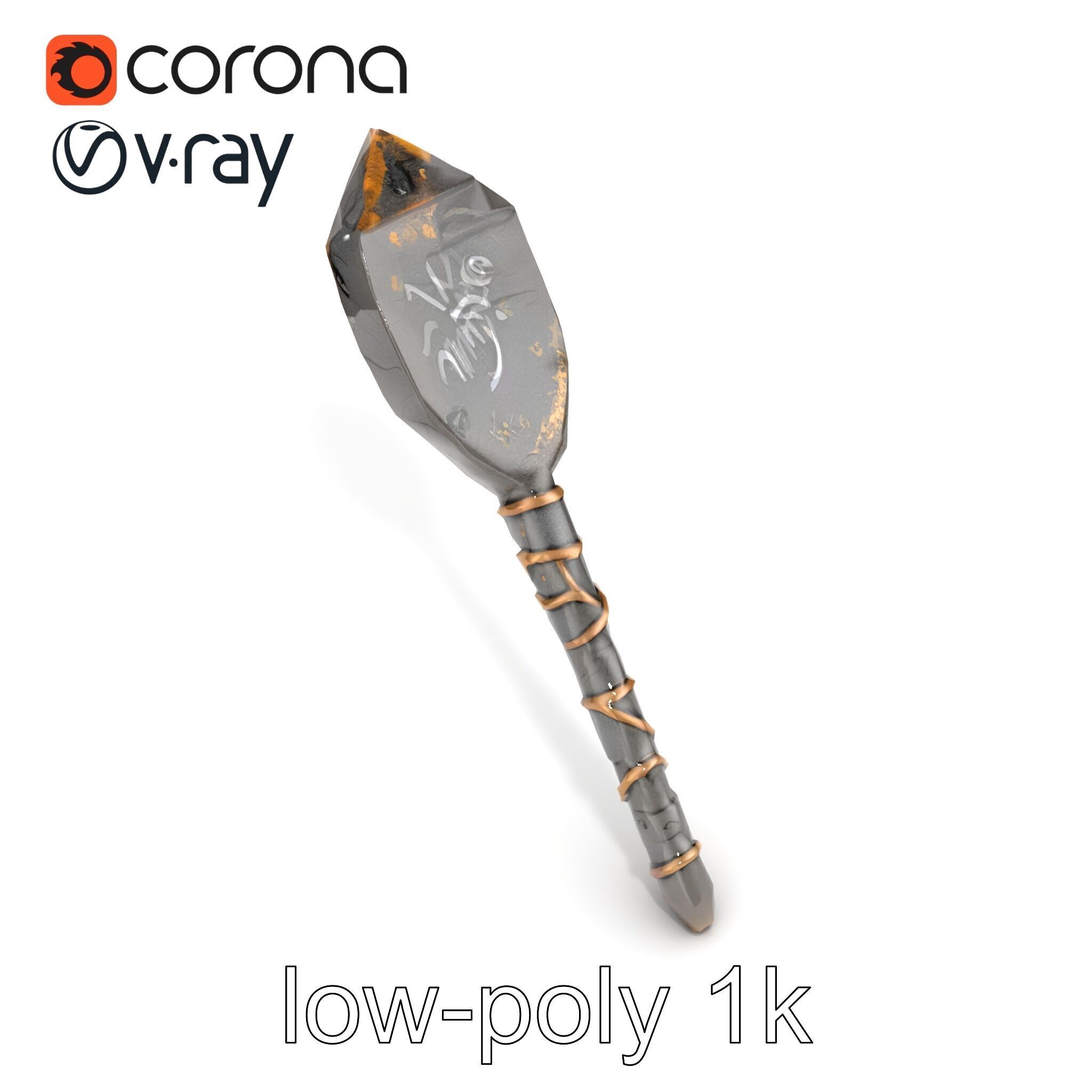 Meteorite Celestial Wand model pack Low-poly 3D model_17