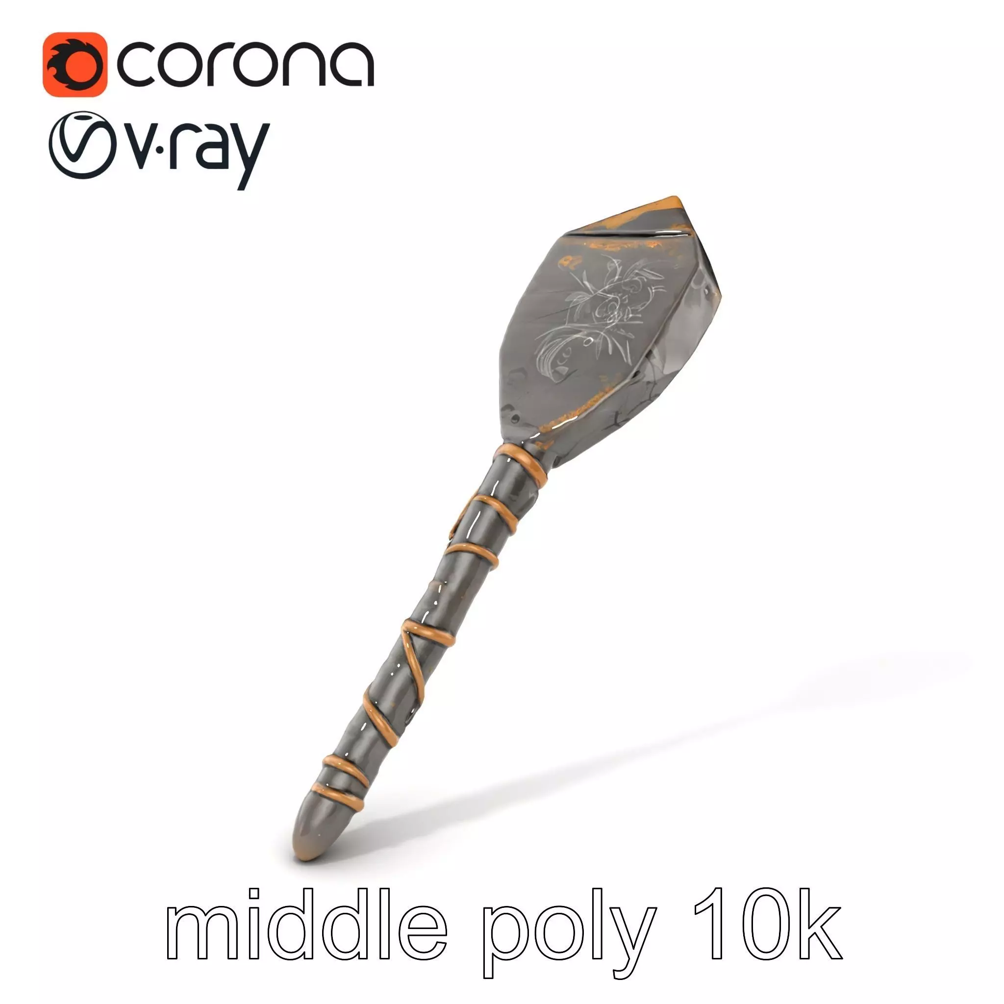 Meteorite Celestial Wand model pack Low-poly 3D model_0