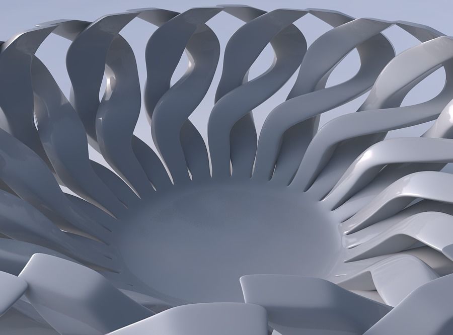 Bowl with twisted sharp muscle structure squeezed 3D print model_3
