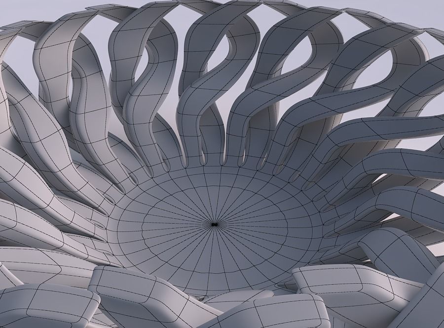 Bowl with twisted sharp muscle structure squeezed 3D print model_5