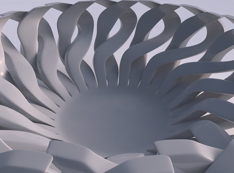 Bowl with twisted sharp muscle structure squeezed 3D print model_0