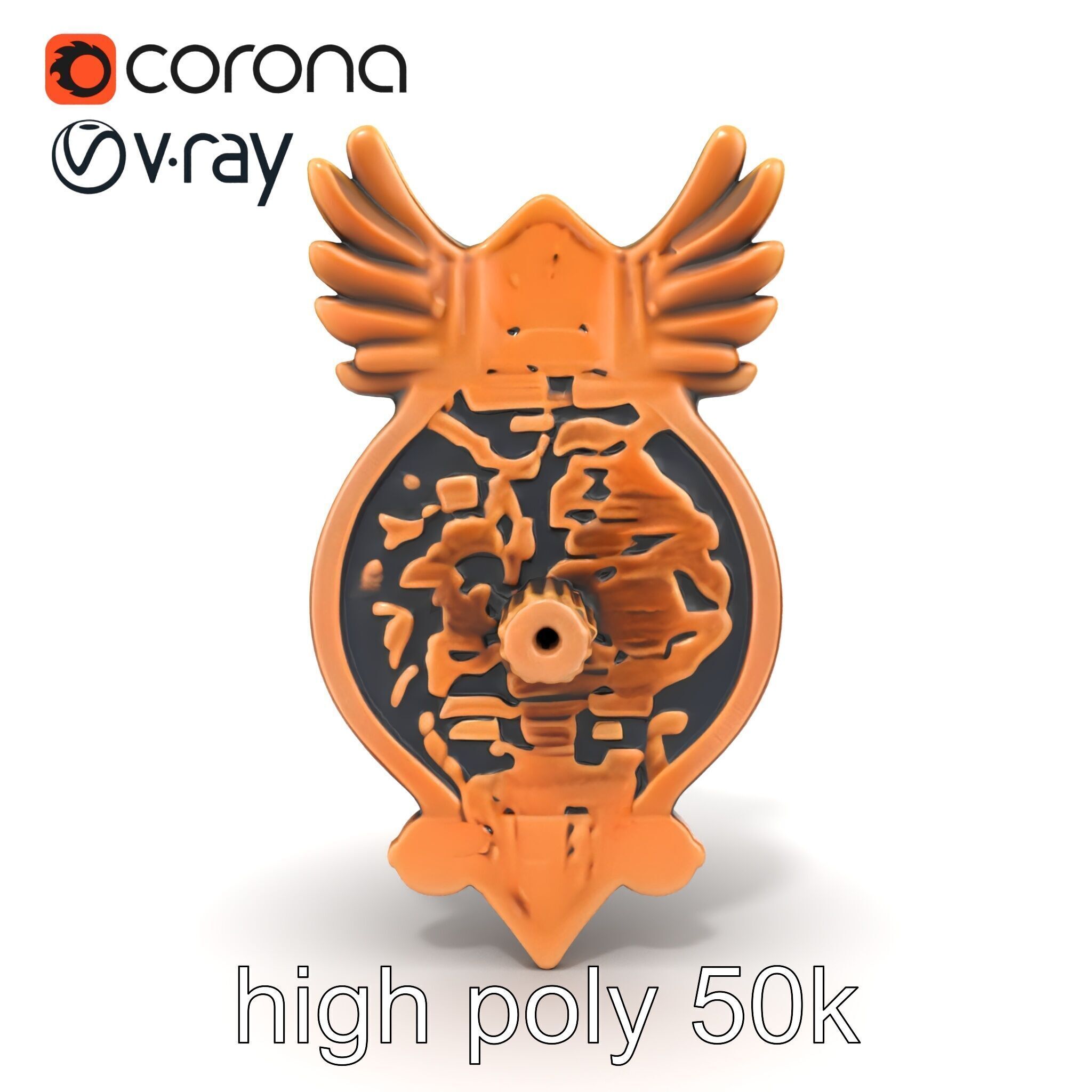 Eagle Head Door Knocker Sculpture model pack Low-poly 3D model_25