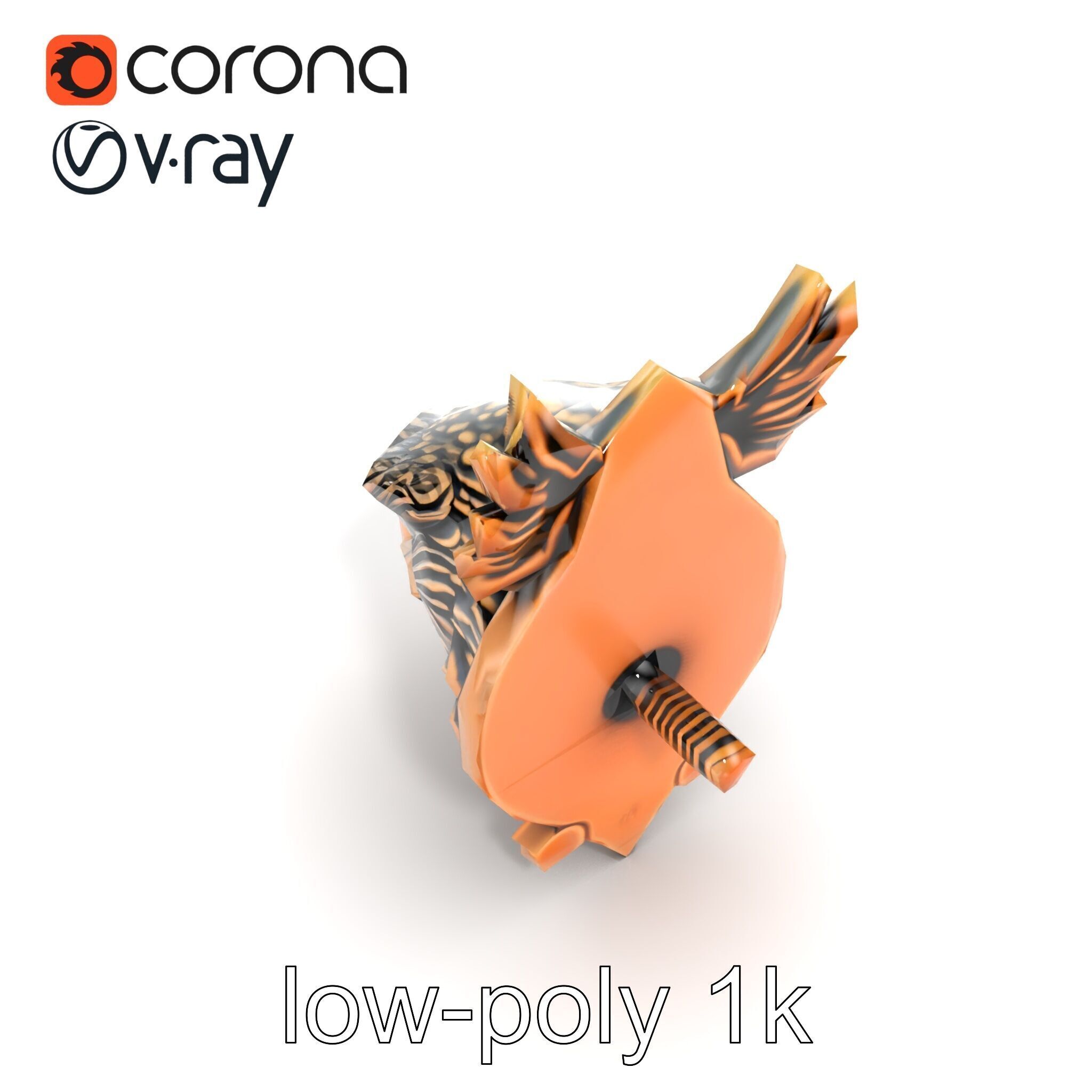 Eagle Head Door Knocker Sculpture model pack Low-poly 3D model_12