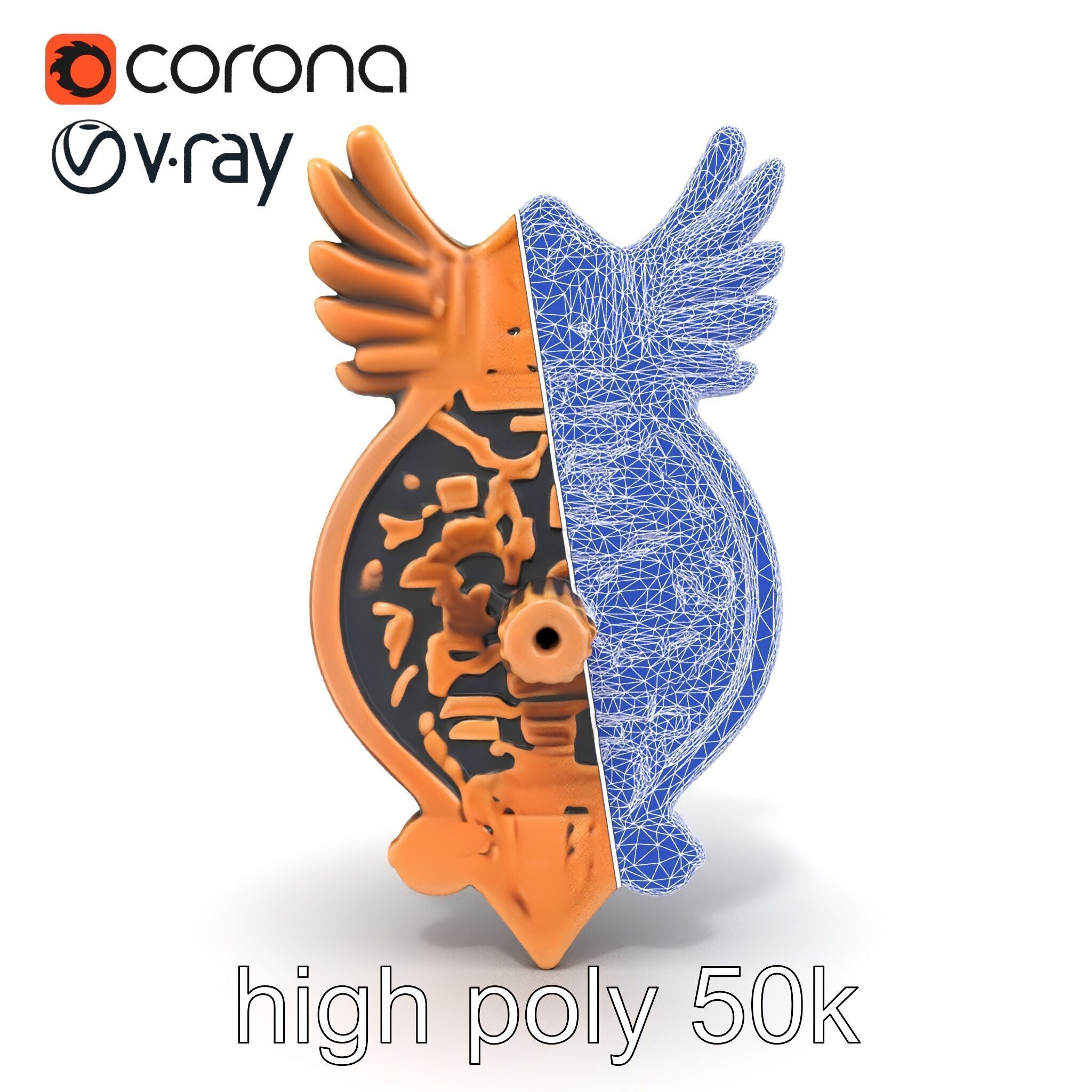 Eagle Head Door Knocker Sculpture model pack Low-poly 3D model_28