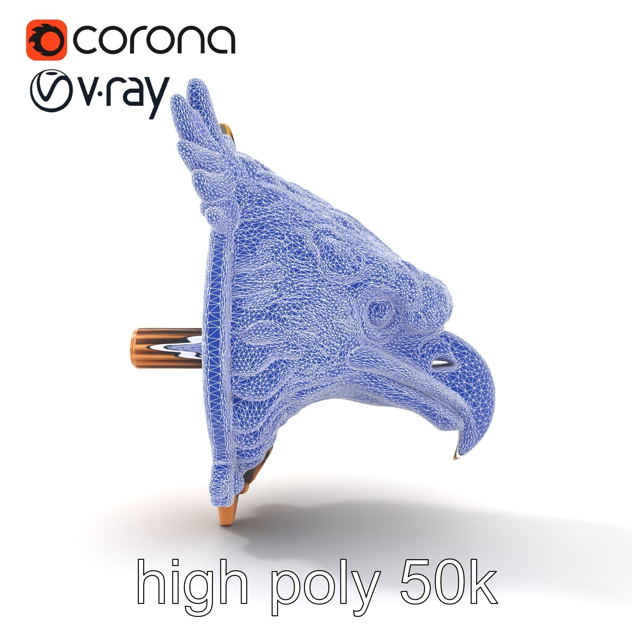 Eagle Head Door Knocker Sculpture model pack Low-poly 3D model_24