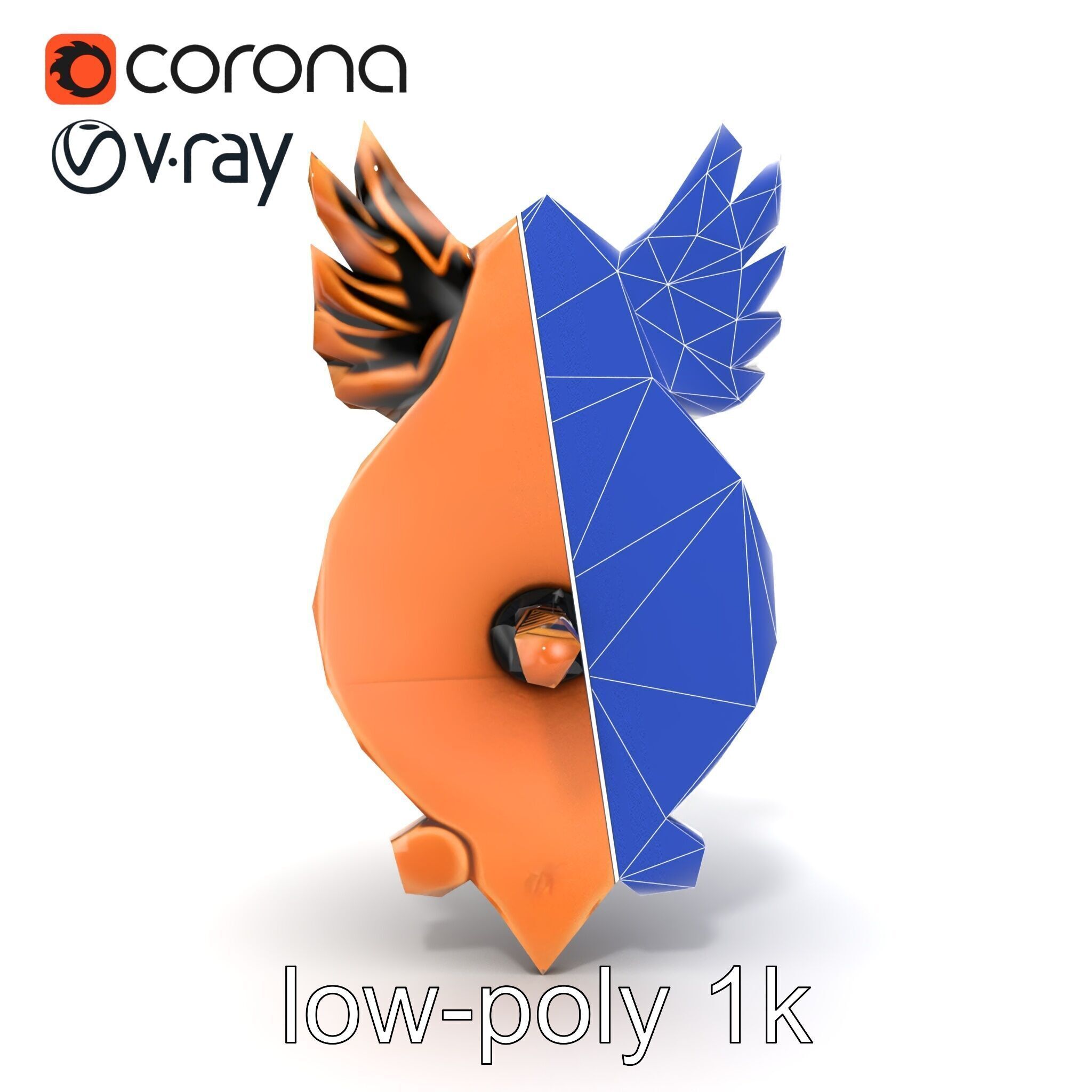 Eagle Head Door Knocker Sculpture model pack Low-poly 3D model_17