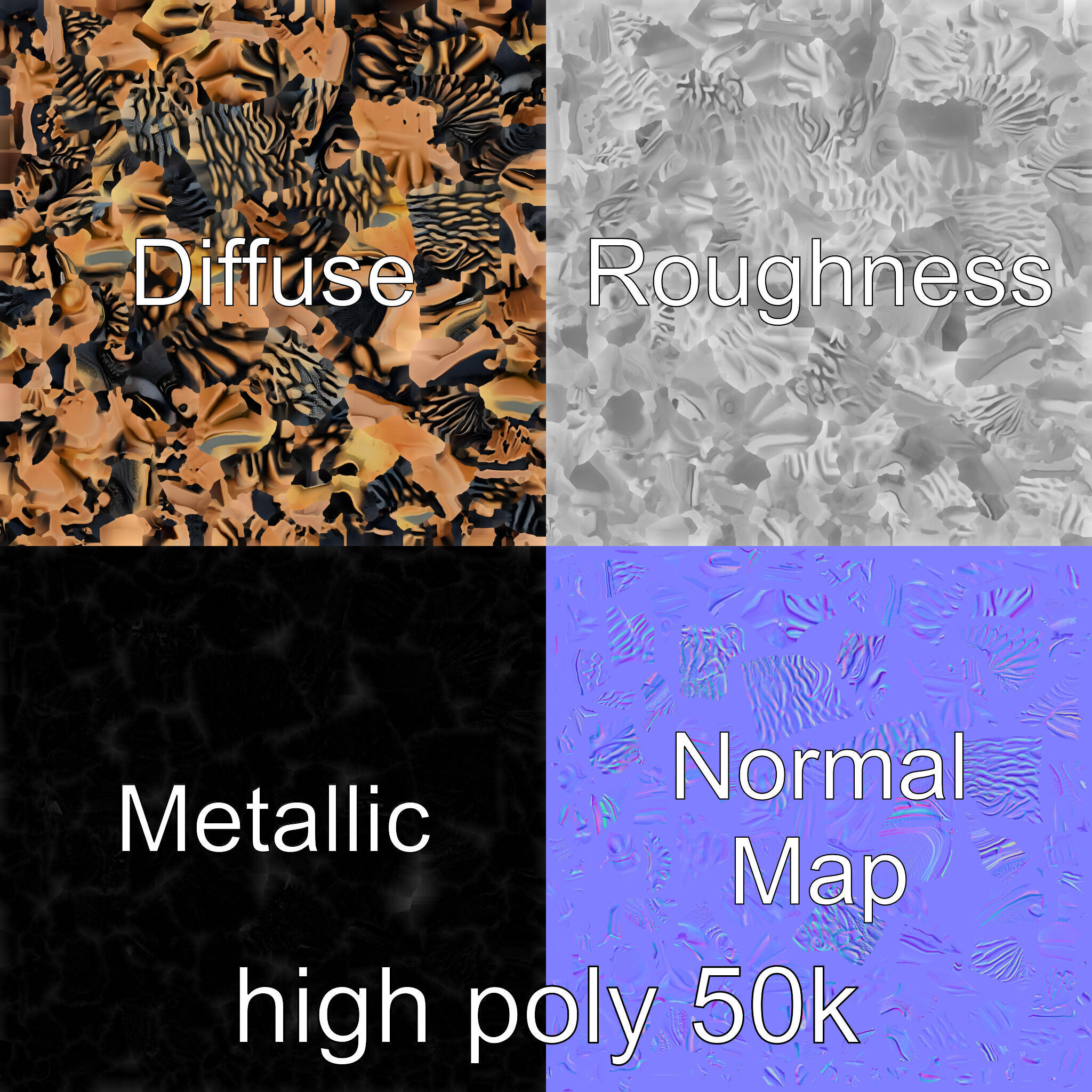 Eagle Head Door Knocker Sculpture model pack Low-poly 3D model_3