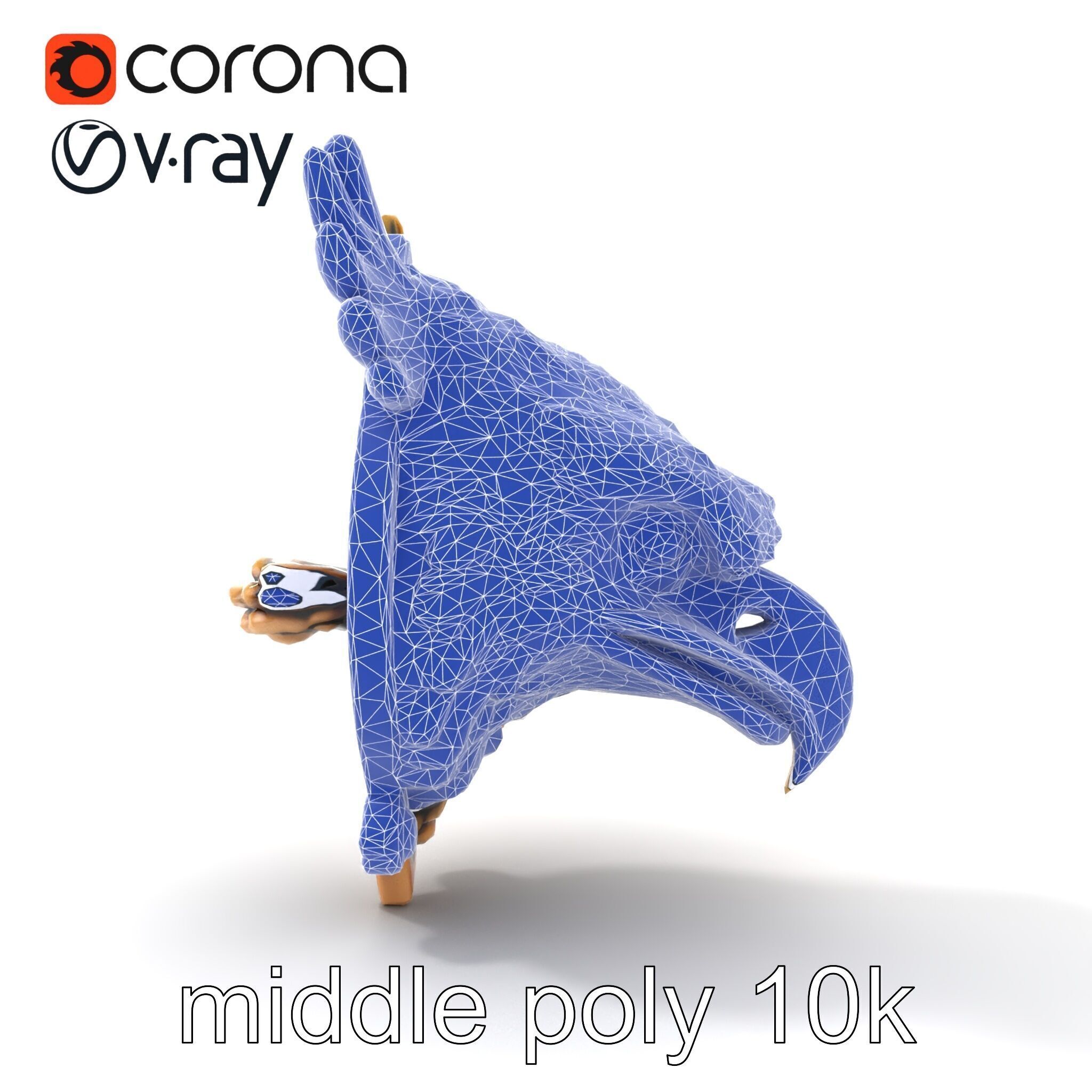 Eagle Head Door Knocker Sculpture model pack Low-poly 3D model_31