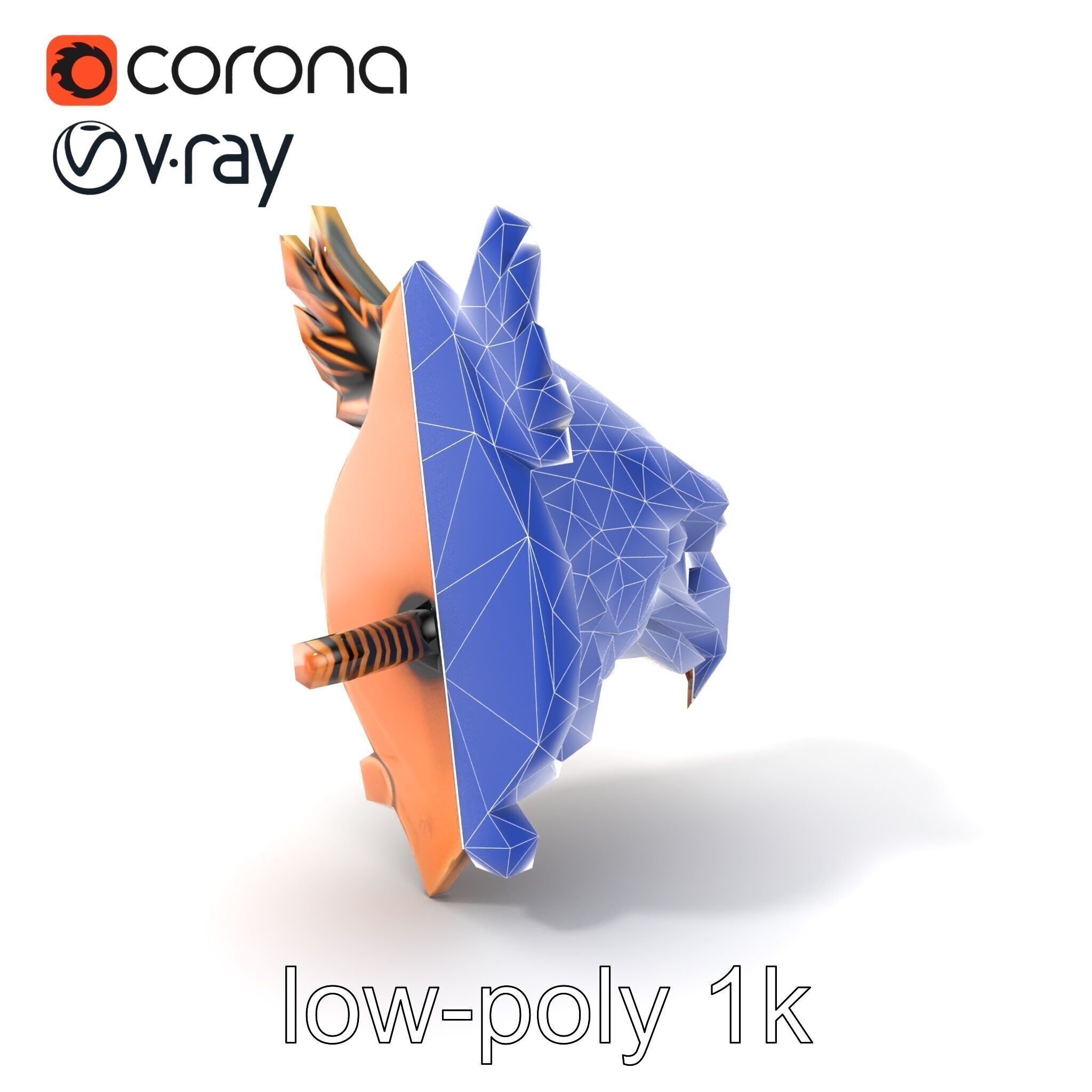 Eagle Head Door Knocker Sculpture model pack Low-poly 3D model_7