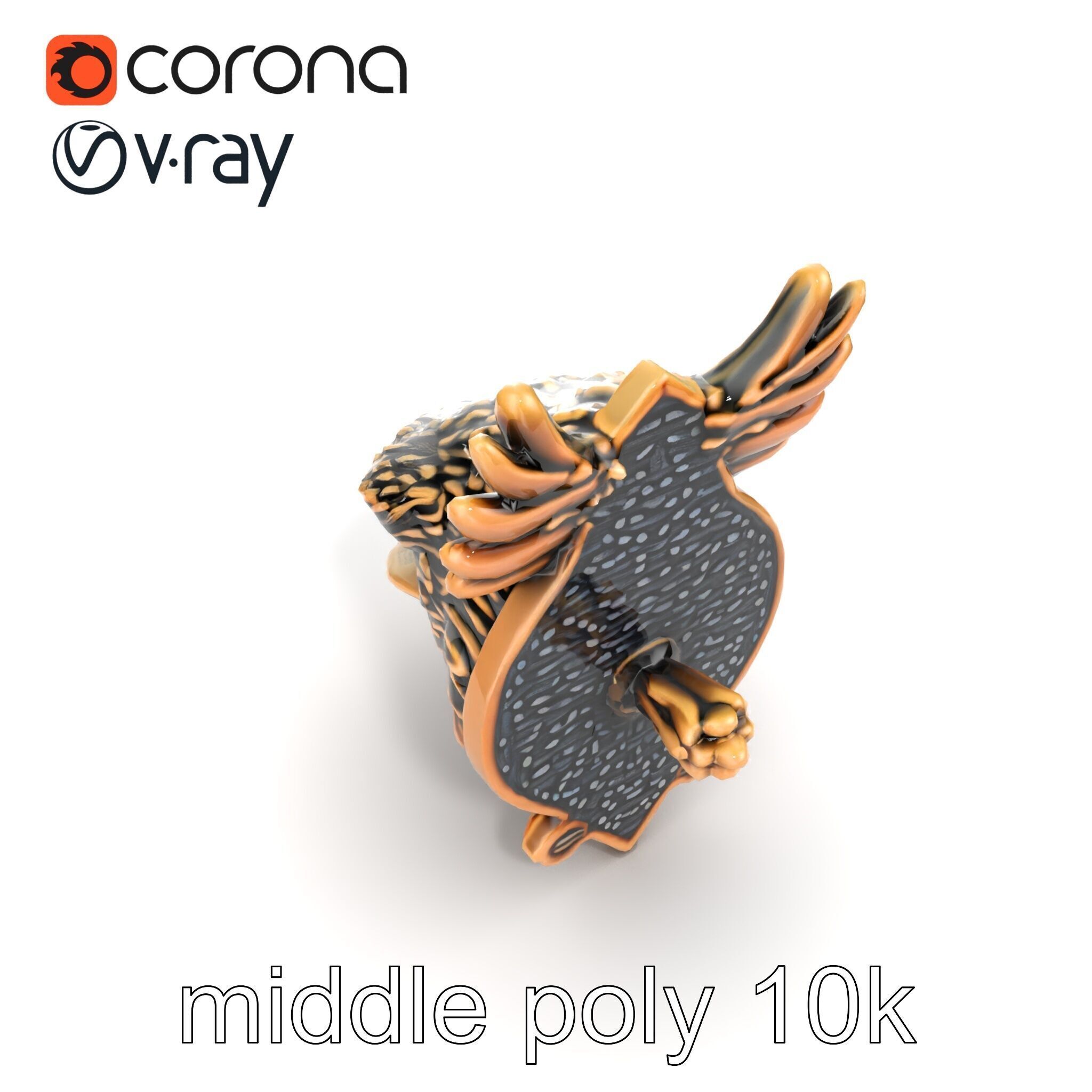 Eagle Head Door Knocker Sculpture model pack Low-poly 3D model_20