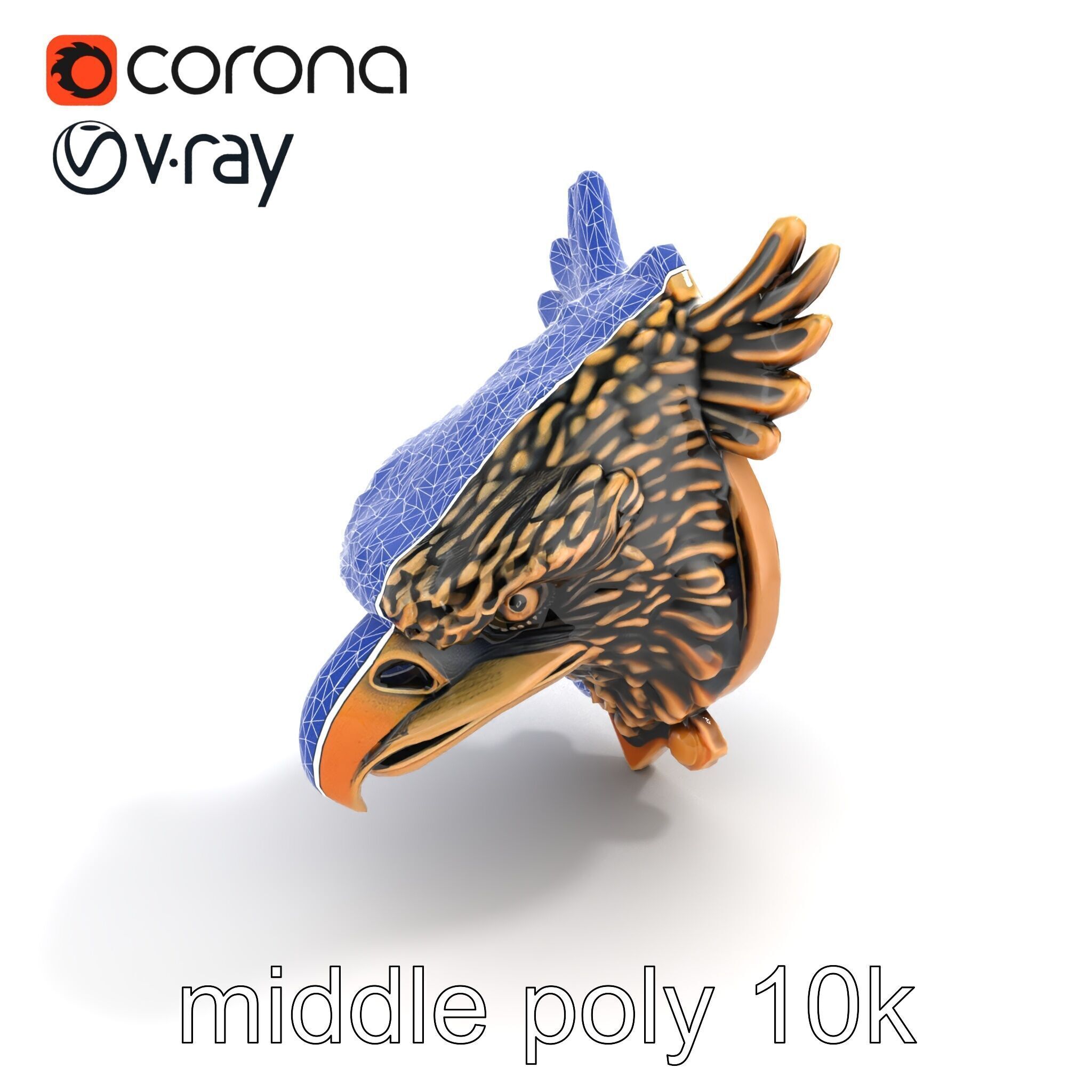 Eagle Head Door Knocker Sculpture model pack Low-poly 3D model_18