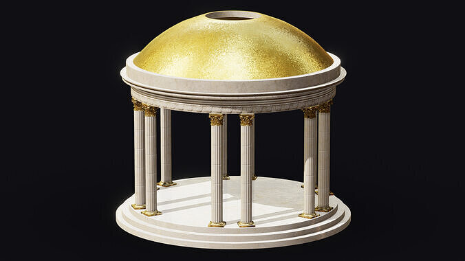 Classic Circular Temple Low-poly 3D model