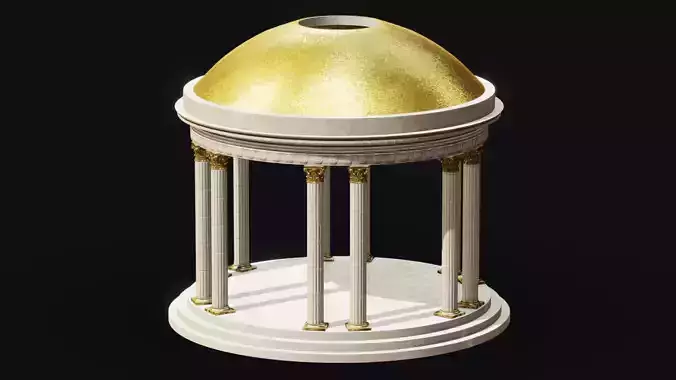 Classic Circular Temple Low-poly 3D model