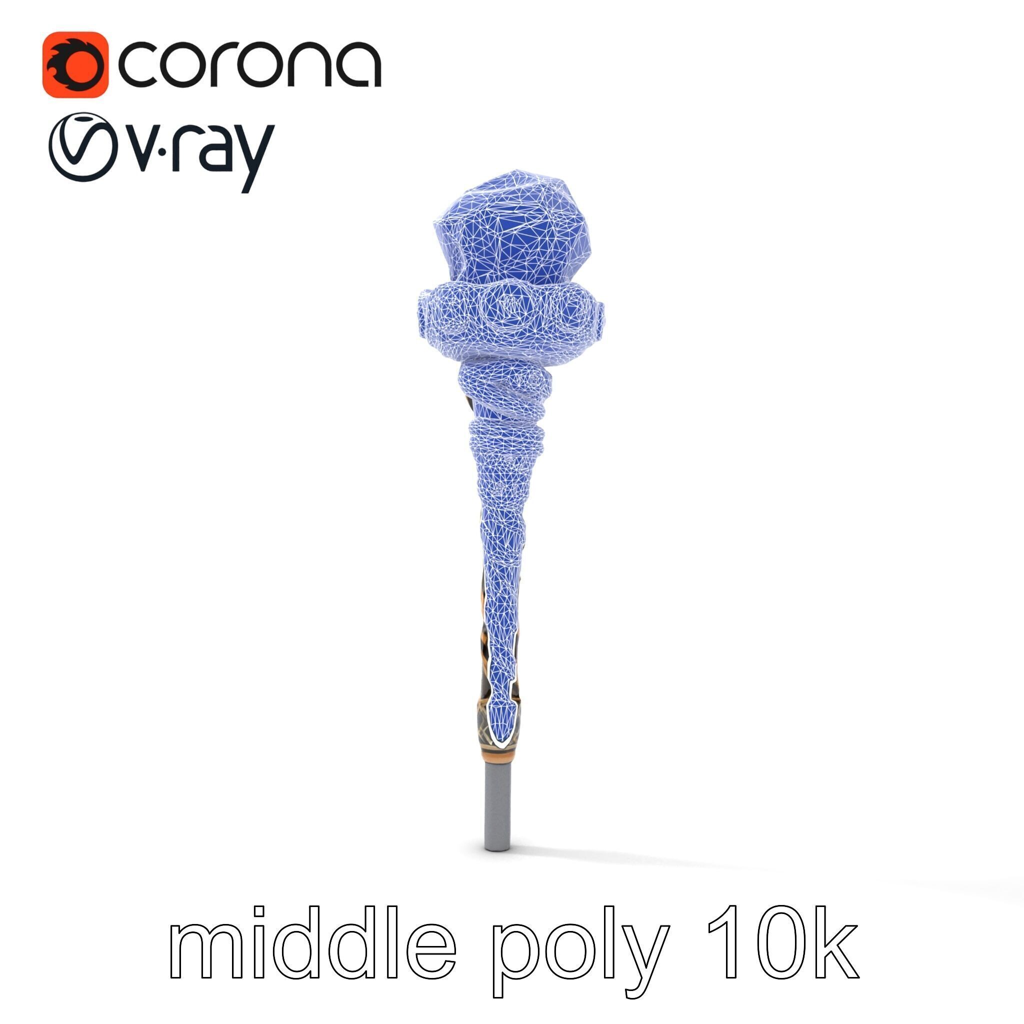 Arcane Magic Staff with Amethyst model pack Low-poly 3D model_32