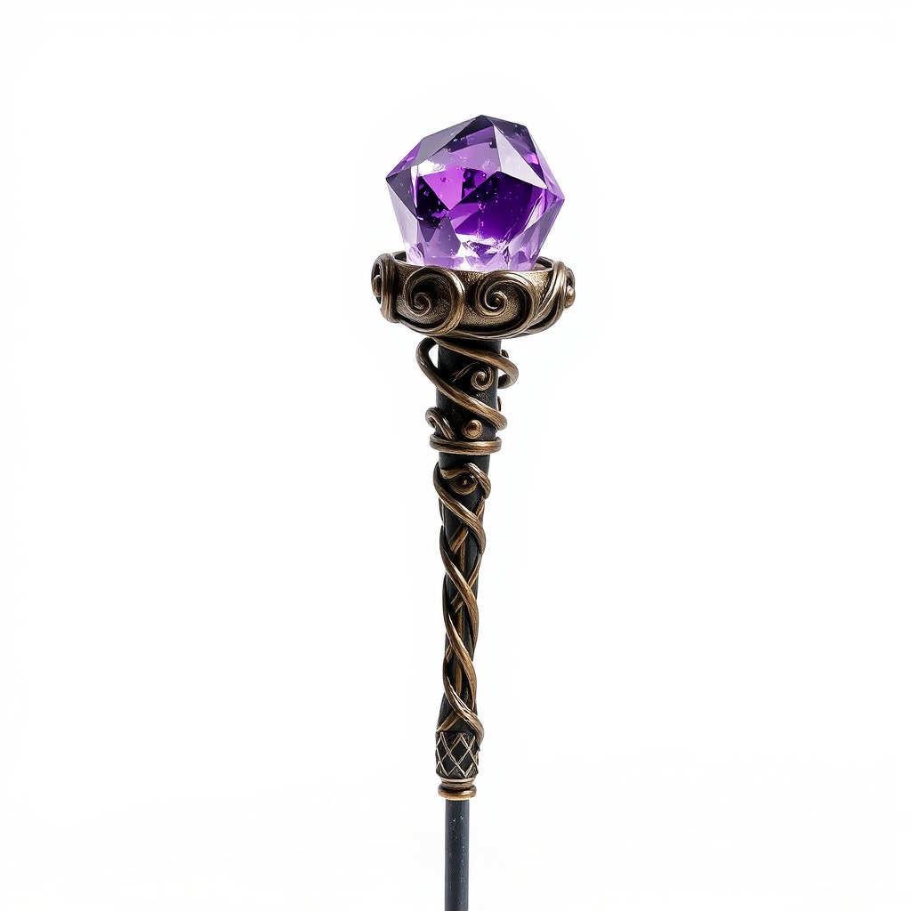 Arcane Magic Staff with Amethyst model pack Low-poly 3D model_4