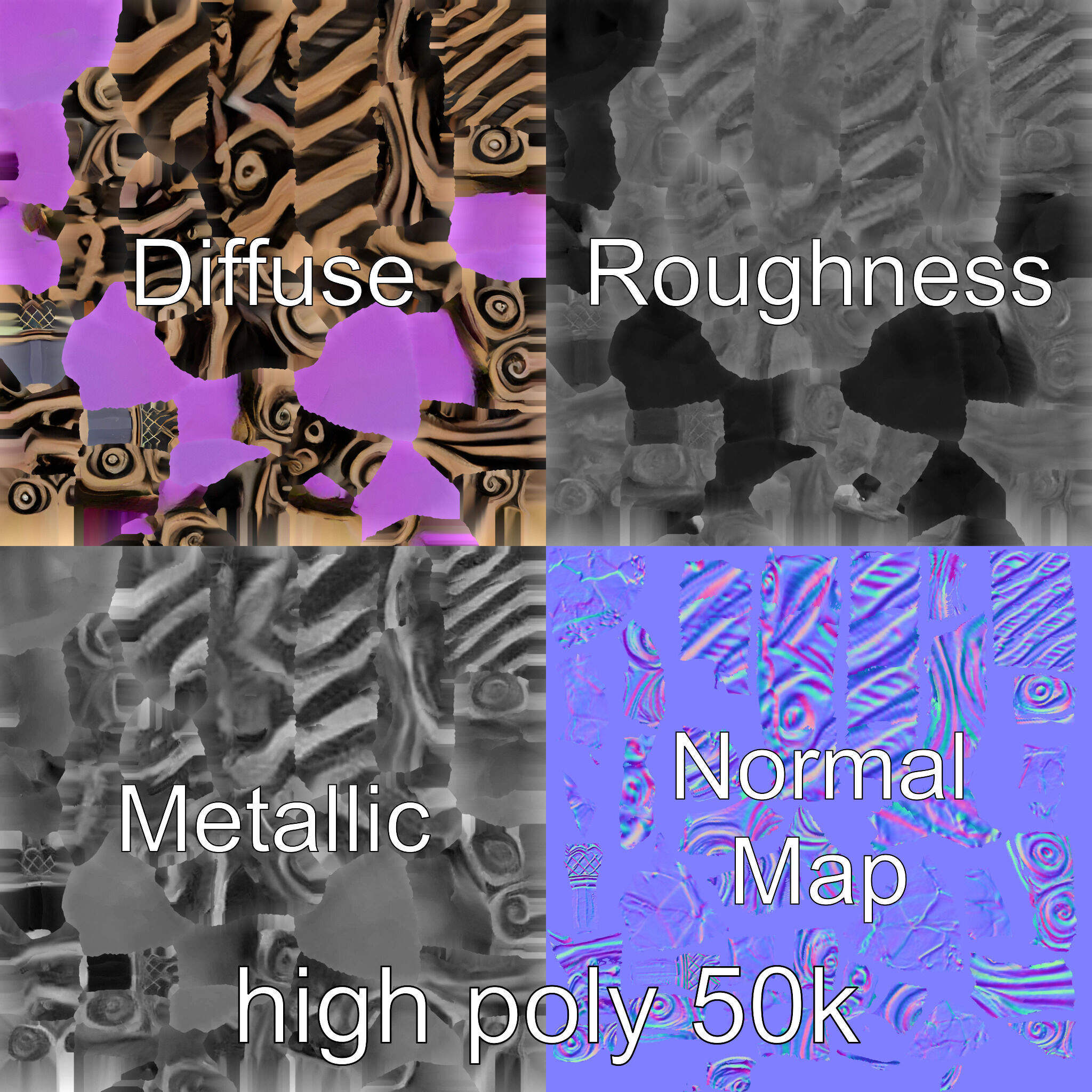 Arcane Magic Staff with Amethyst model pack Low-poly 3D model_3