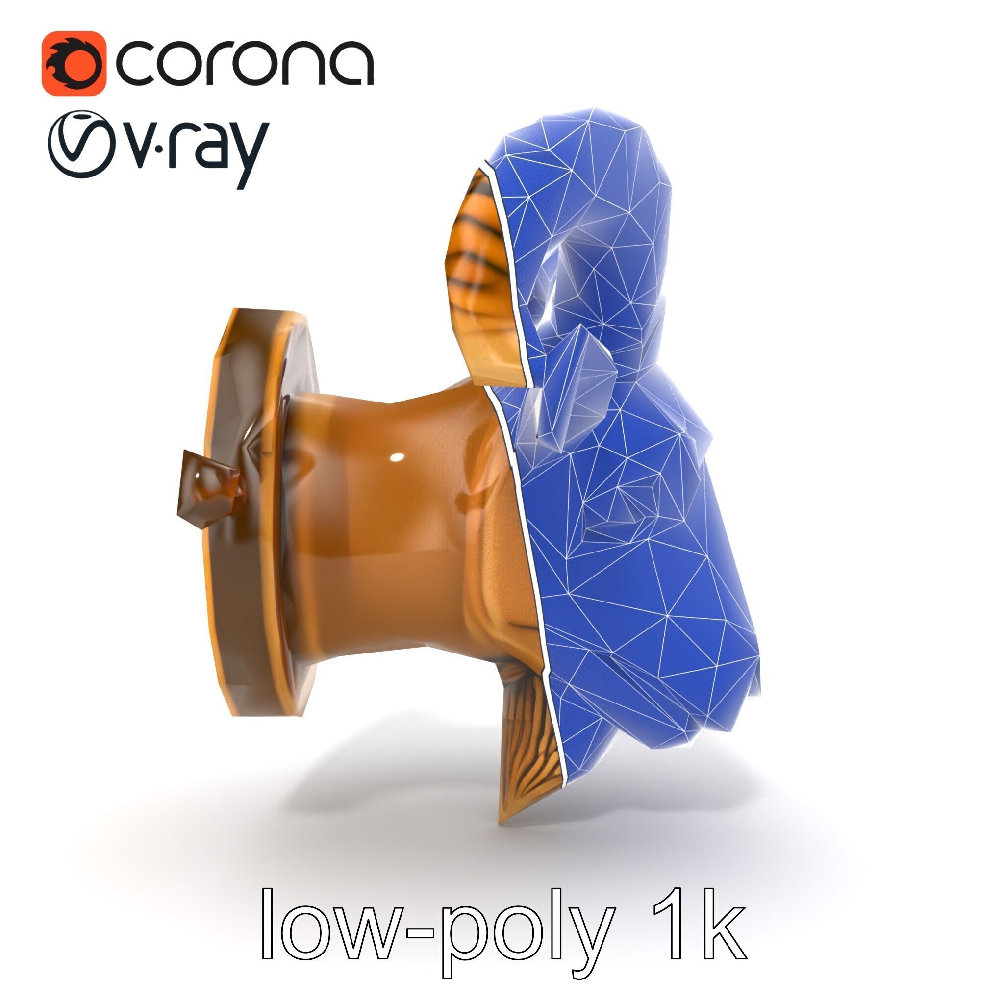 Bronze Goat Head Door Knocker Sculpture model pack Low-poly 3D model_26