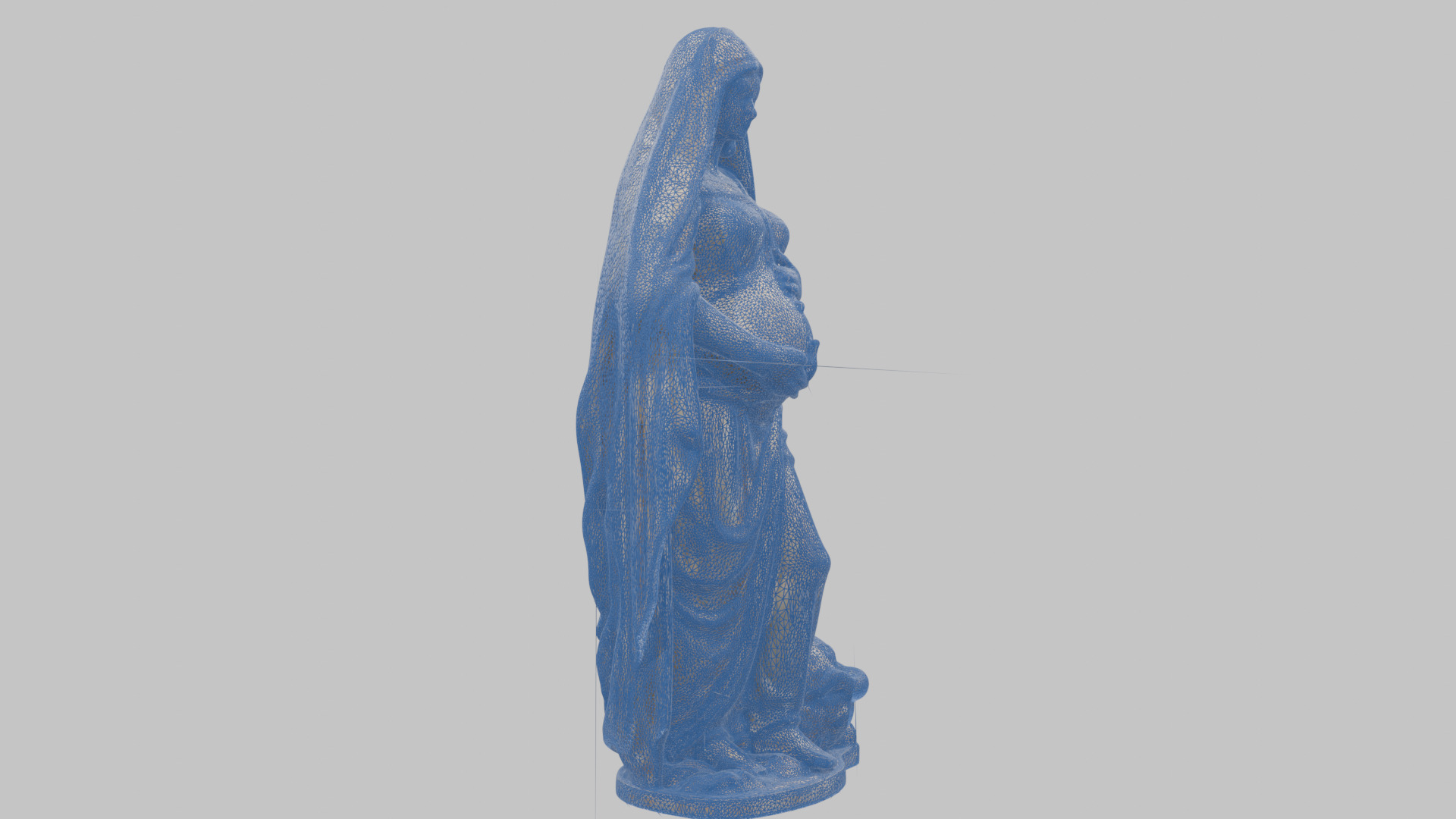 Marble Sculpture of Maria Virgen Mother Pregnant  Low-poly 3D model_36
