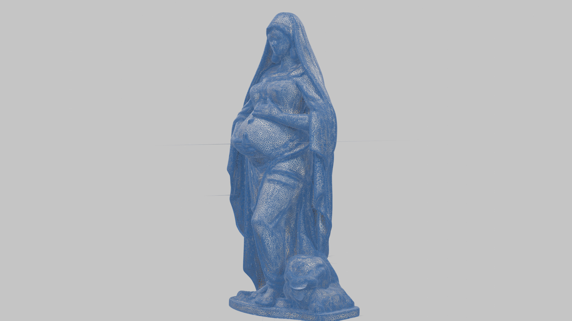 Marble Sculpture of Maria Virgen Mother Pregnant  Low-poly 3D model_47