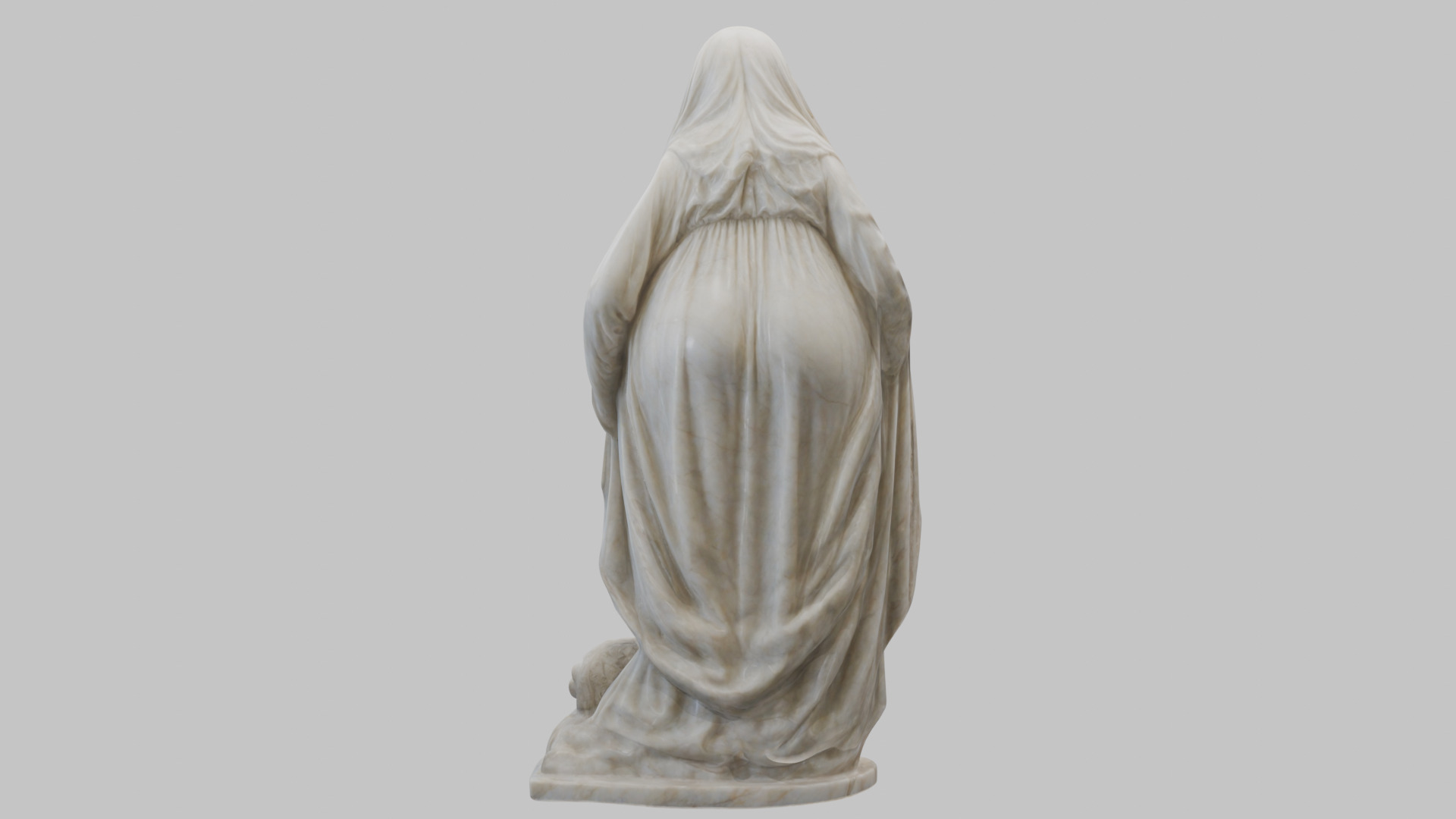 Marble Sculpture of Maria Virgen Mother Pregnant  Low-poly 3D model_8