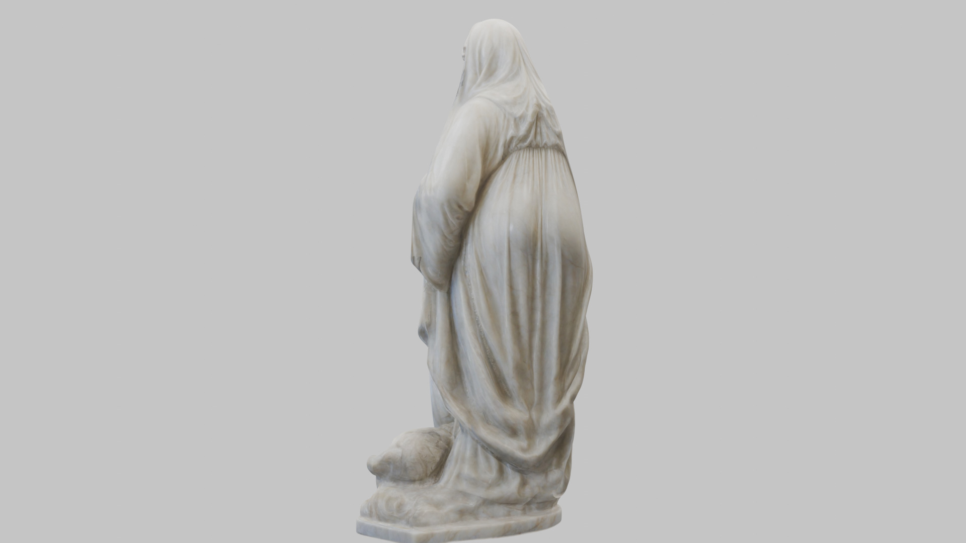 Marble Sculpture of Maria Virgen Mother Pregnant  Low-poly 3D model_10