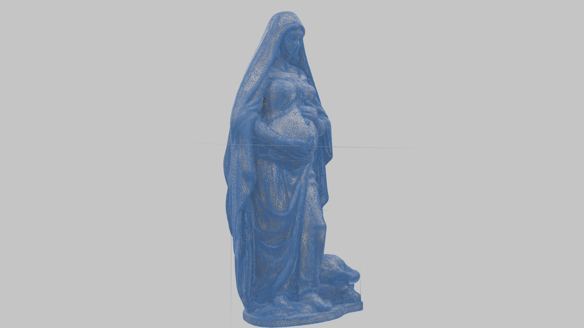 Marble Sculpture of Maria Virgen Mother Pregnant  Low-poly 3D model_35